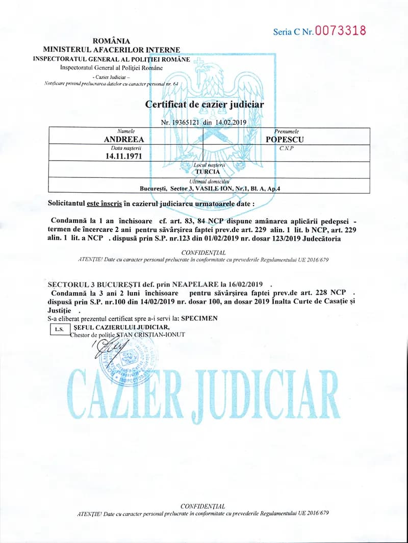 Obtine Eliberare Cazier Judiciar Online